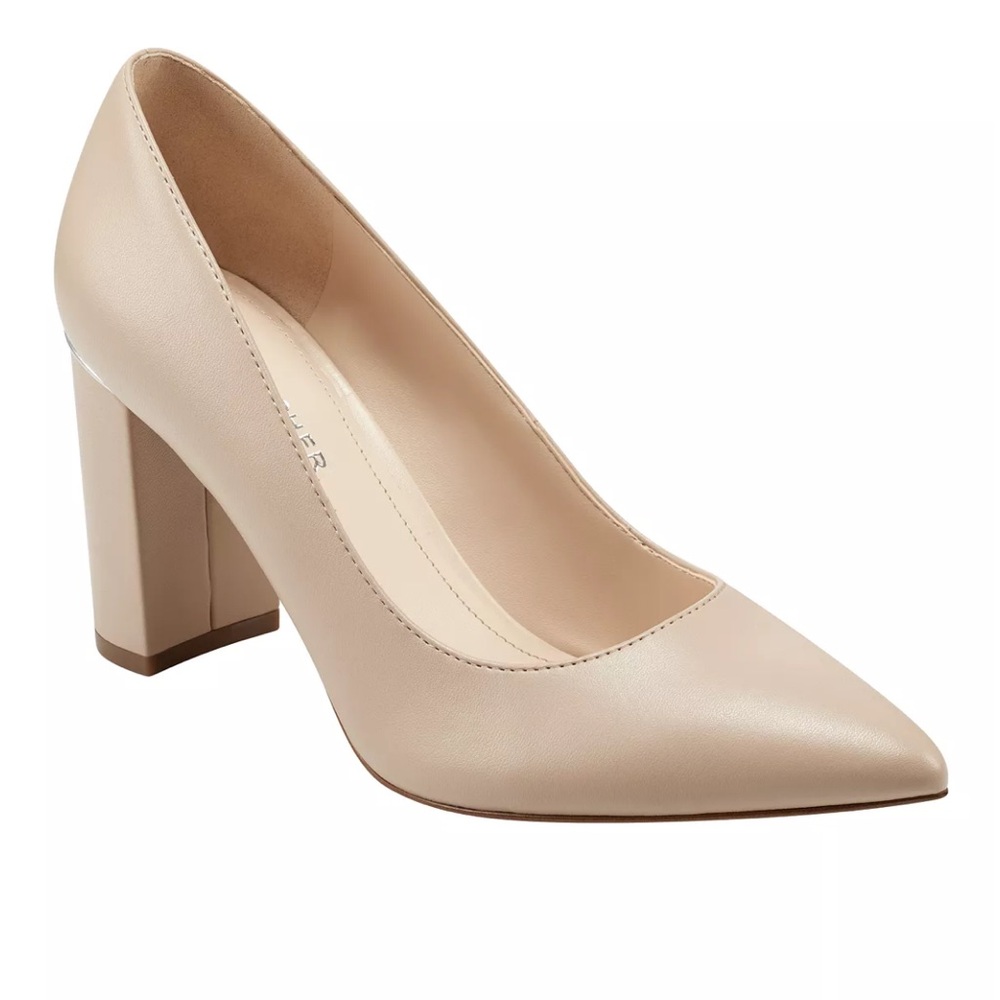 Light neutral Marc Fisher block heels